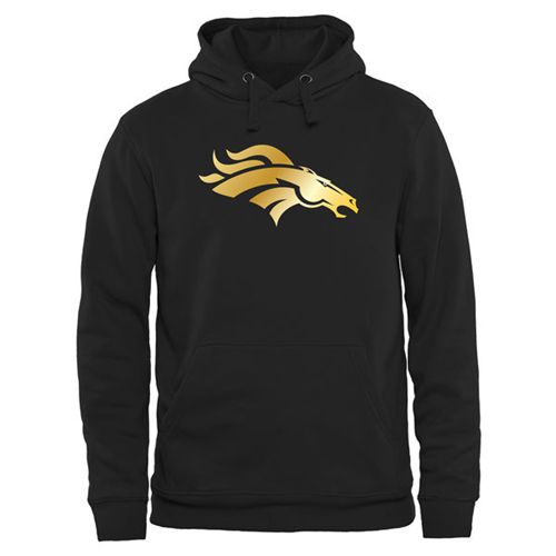 Men's Denver Broncos Pro Line Black Gold Collection Pullover Hoodie - Click Image to Close